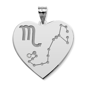 Scorpio Constellation Pendant or Charm w  Diamond Accent