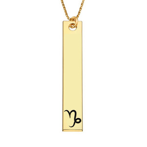 Capricorn Symbol Vertical Tag Pendant