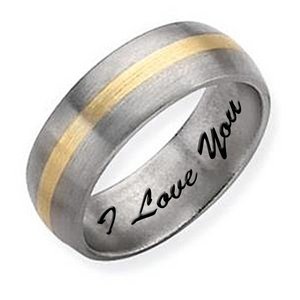 Titanium 14k Gold Inlay 6mm Brushed Men s Promise Band