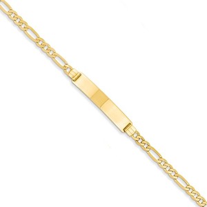 Custom Engraved 14k Gold Men s Figaro Link ID Bracelet