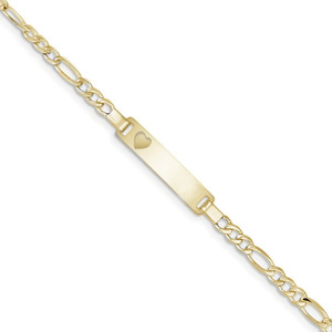 Custom Engraved Gold Plated Women s Heart Cutout ID Bracelet