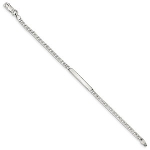 Custom Engraved Sterling Silver Women s Curb Link ID Bracelet